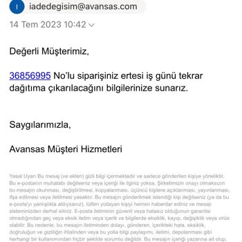 Avansas'ın Teslimat Beceriksizliği