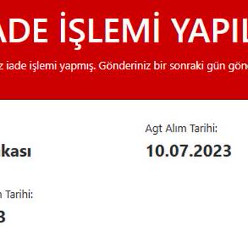 '' AGT Kurye '' Sebepsiz Yere Kargomu İade Etti.