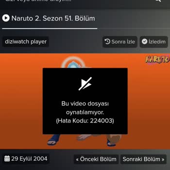 Diziwatch Naruto 2. Sezon 51. Bölüm Açılmıyor