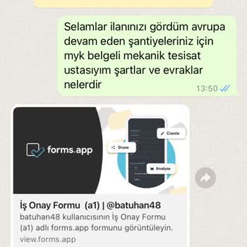 Forms.app İş İlanı İçin Doldurduğum Formda Dolayı Sorumluluk Almama