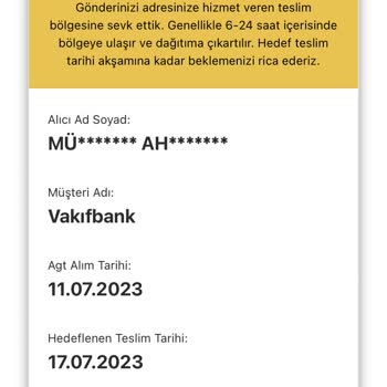 AGT Kurye (aynigunteslim.com) Teslimat Sorunu