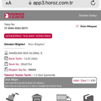 Horoz Lojistik Verilen Teslimat Tarihine Uymuyor