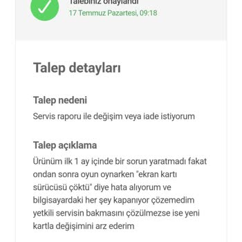 Hepsiburada Değişim Talebi Onaylanmasına Rağmen Değişim Yapılmaması