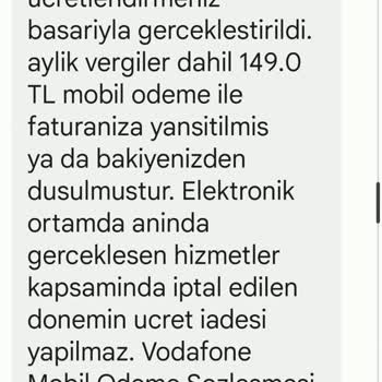 Vodafone Para İadesi Ve Bir Daha Benden İzinsiz Gereksizce Para Alınıyor