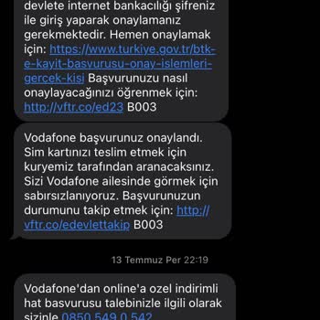 Vodafone Online Yeni Hat Başvuru Problemi