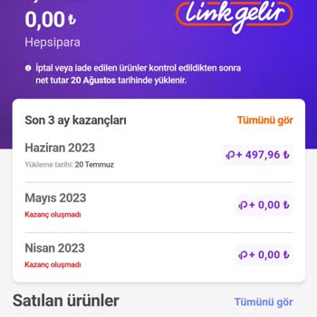 Hepsiburada Link Gelirle Kazanılan Paraların Yatırılmaması