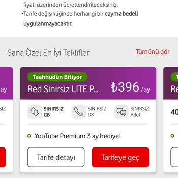 Vodafone Taahhüt Yenileme 130 TL'den 294 TL Yaptılar