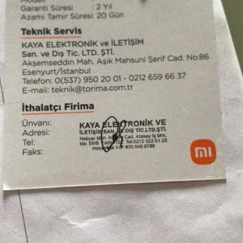 Xiaomi Yedek Parça Tedarik Edilmemesi