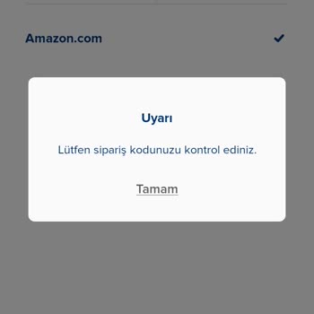 Amazonun Takip No Yanlış