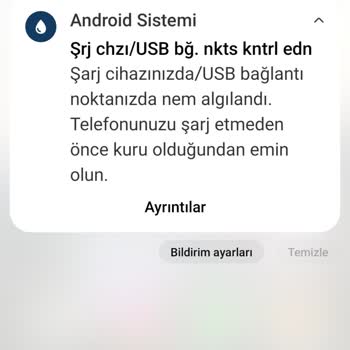 Samsung A54 Alalı 3 Ay Oldu USB Girişinde Nem Uyarısı Alıyorum