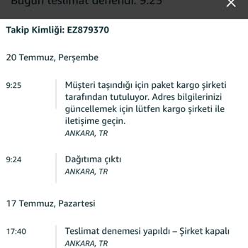 Amazon'dan Aldığım Ürün Bir Türlü Bana Ulaşmıyor