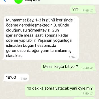 EasyCep Para Ödemesi Yapılmıyor Muhatap Yok