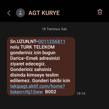 AGT Kurye (aynigunteslim.com) Gönderinin Teslim Edilmemesi Ve İade Süreci