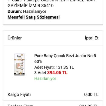 A101 Ürün Kargoya Verilmemesi