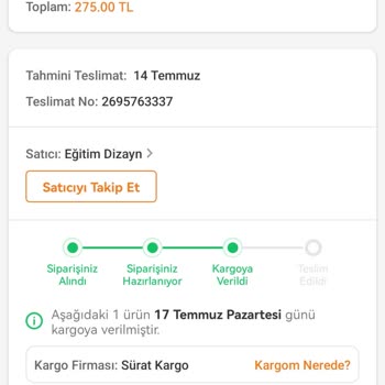 Sürat Kargo Kargo Teslimat Süreci