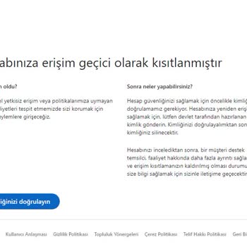 Linkedin Kimlik Bilgilerimi İstiyor!