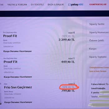 Yataş Tarafından 1,5 Aydır Gönderilmeyen Ürünlerimin