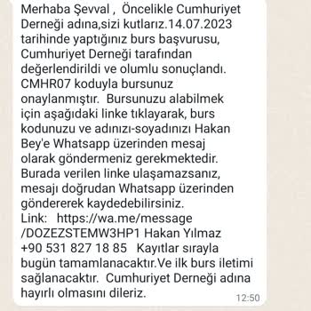 Cumhuriyet Derneği Burs Başvurusu Adı Altında Bilgilerimi Aldı