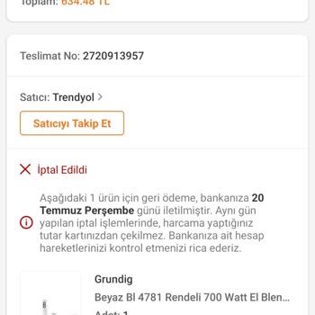 Trendyol Sattığı Ürünü Sebepsiz İptal Etti
