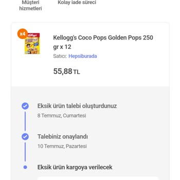 Hepsiburada Eksik Ürün Talebini Kabul Edip. Ürünleri Göndermiyor.