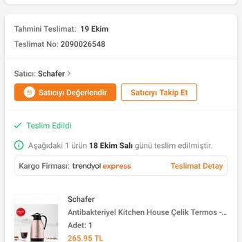 Schafer Termos Kapağım Kırıldı