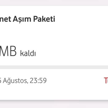 Vodafone Aşım Paketi Tanımlanması Ve Saçma İnternet Kullanımı