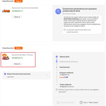 Hepsiburada Siparişimdeki Ürün Miktarını Değiştirdi Ve İptal Etmiyor