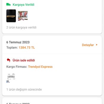 Trendyol Değişim İşlemi Yapılmamış