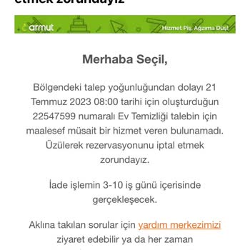 Armut Hizmetimin Bilgilendirmesiz İptali