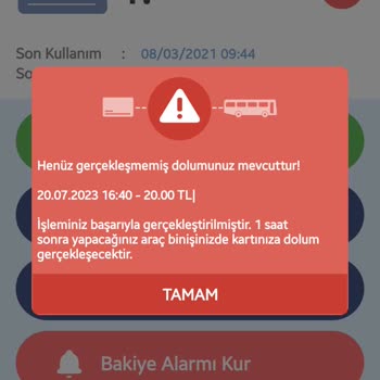 2 Ayrı Kent Kart Dolum Hatası