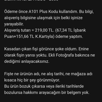 A101 Müşteri Hizmetleri, İlettiğim Problemi 2 Aydır Çözemedi.