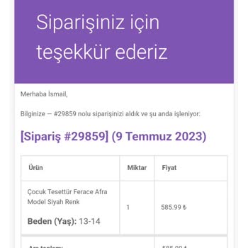 Takva Çocuk Tesettür Sipariş Teslim Sorunu