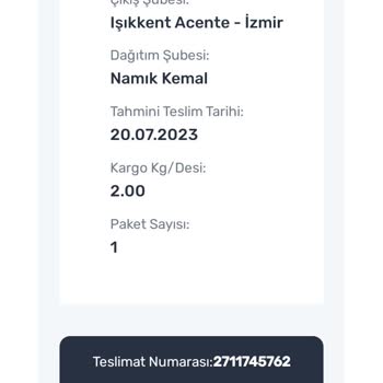 Sürat Kargo Namık Kemal Şubesi Ürün Teslimi