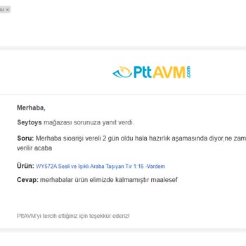 PttAVM İnternetten Verilen Sipariş