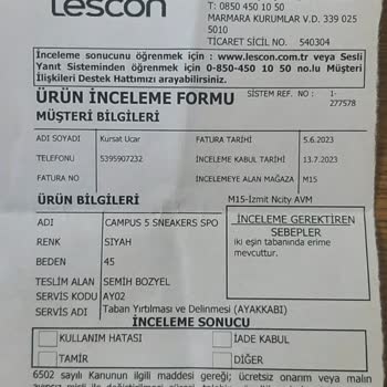 Lescon Pişmanlıktır. Aldığım Ürün 1 Ay Sonra Deforme Oldu