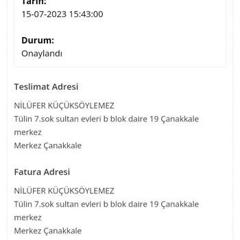 Bliss Atelier / Siparişim Eksik Teslim Edildi Firmaya Ulaşamıyorum.