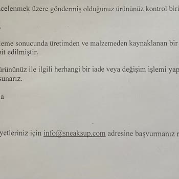 Deforme Olan Ayakkabının İade Edilememesi (Sneaks Up)