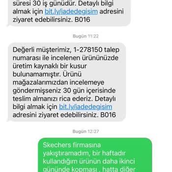 Skechers Ürün İmalat Hatası