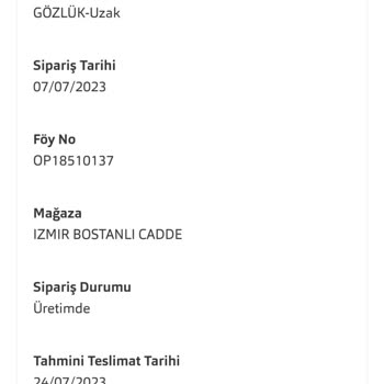 Atasun Optik Bostanlı Teslim Edilemeyen Gözlükler