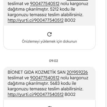 BioNet Gıda Firması Ve Yurtiçi Kargosu Siparişimi Teslim Etmedi