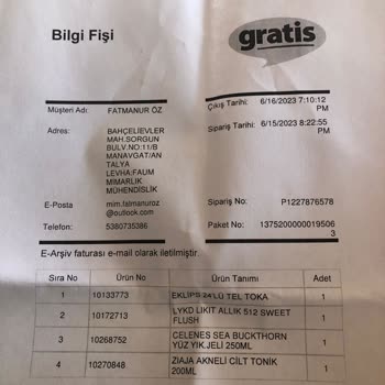 Gratis Eksik Ürün Gönderimi