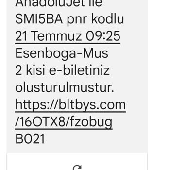 Anadolu Jet Firmasından 21.07.2023 Tarihinde Bilet Aldım