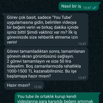 Yurt Dışı Numarası Arayıp YouTube'da Beğeni Karşılığı Para Veriyor