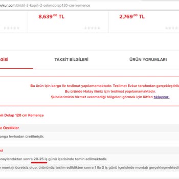 Evkur'dan Aldığım Ürünüm Nerede?