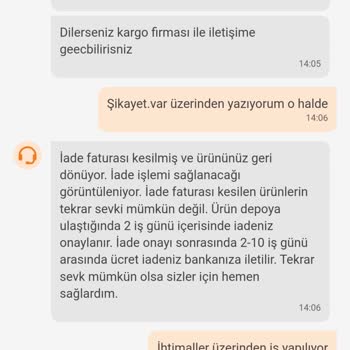 Trendyol Bilgi Verilmeden İadeye Düşürüldü