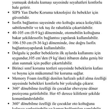 Baby Plus Maraton İ-size 360 Her 45 Derecede Kilitlenmiyor