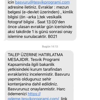 PTT Teşvik Programı İçin Gönderdiğim Kişisel Bilgilerim Alındı