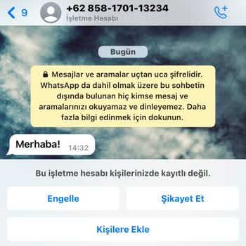 WhatsApp'tan Gelen +62 858 İle Başlayan Numara