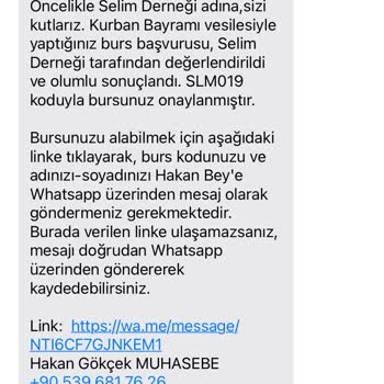 Selim Vakfının Bursu Hakkında Şikayet