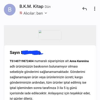 BKM Kitap Eksik Kitap Gönderimi Ve Para İadesi Sorunu